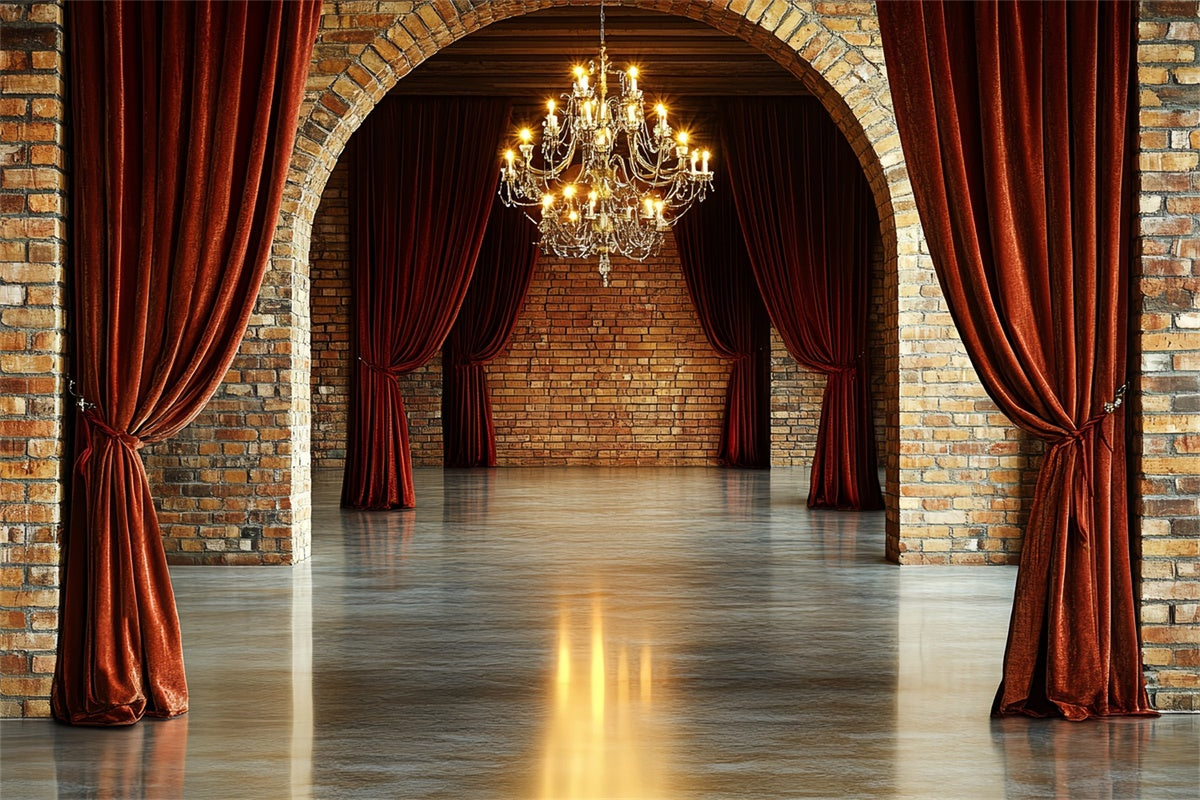 Brick Backdrops Velvet Curtain Palace Wall Backdrop UK CSH6-135