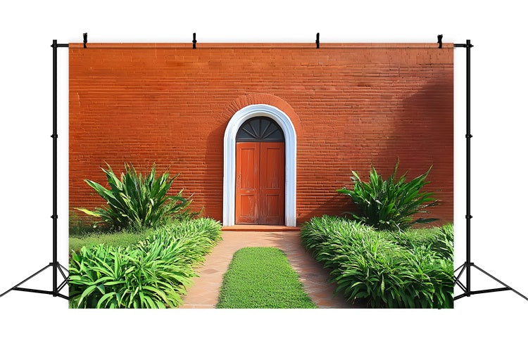 Red Brick Backdrop Classic Arch Doorway Wall Backdrop UK CSH6-137