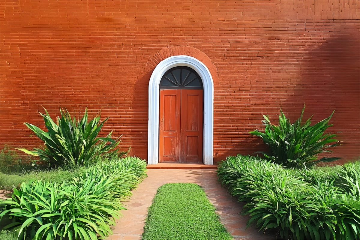 Red Brick Backdrop Classic Arch Doorway Wall Backdrop UK CSH6-137