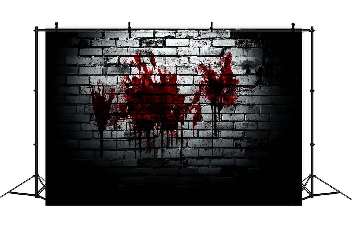 Halloween Backdrop Haunted Blood Stained Wall Brick Backdrop UK CSH6-138