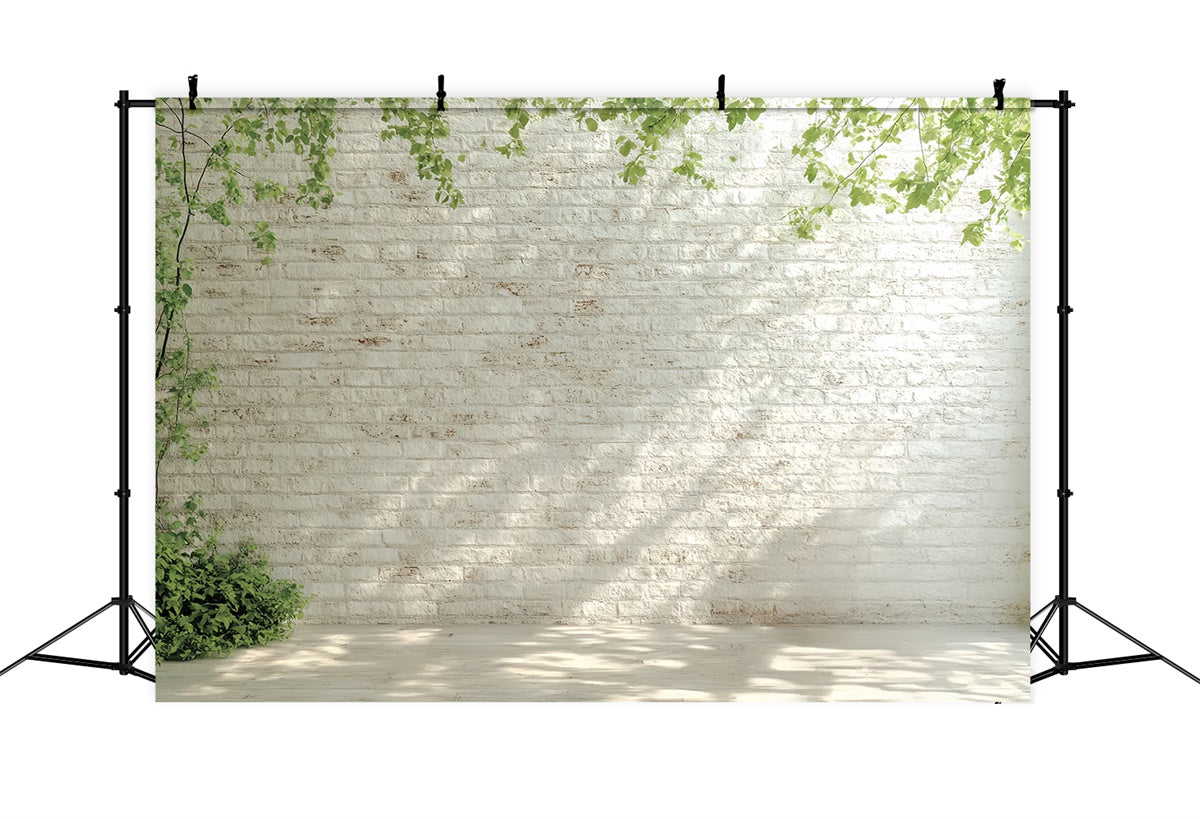 White Brick Backdrop Morning Light White Wall Backdrop UK CSH6-140