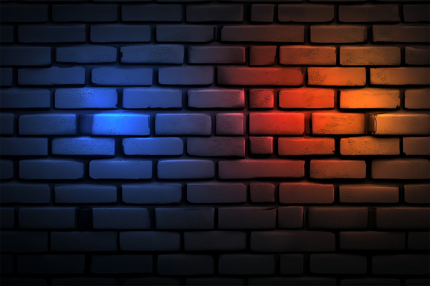 Brick Wall Photo Backdrop Red Blue Glow Urban Backdrop UK CSH6-143