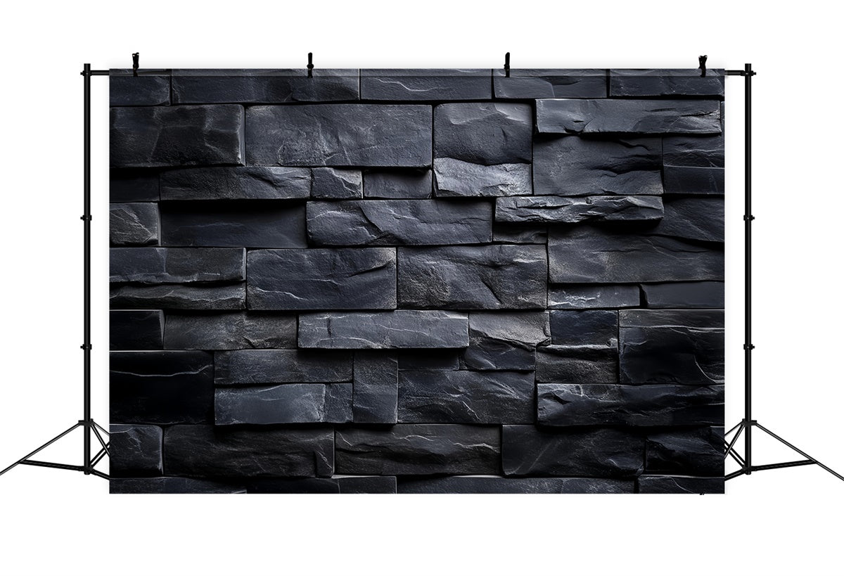 Black Brick Backdrop Charcoal Stone Texture Backdrop UK CSH6-144