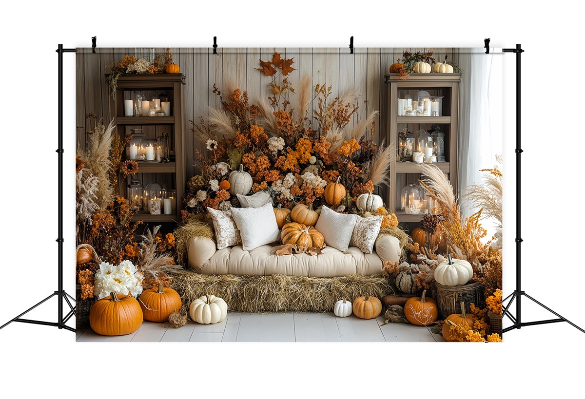 Fall Backdrop For Photos Haystack Pumpkin Haven Backdrop UK CSH6-181