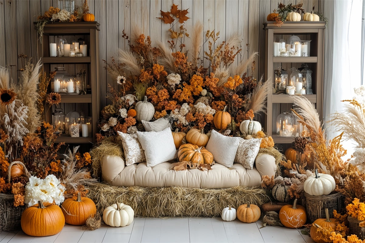 Fall Backdrop For Photos Haystack Pumpkin Haven Backdrop UK CSH6-181