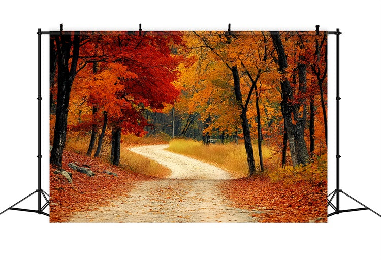 Forest Backdrops Rustic Redwoods Path Fall Leaves Backdrop UK CSH6-193