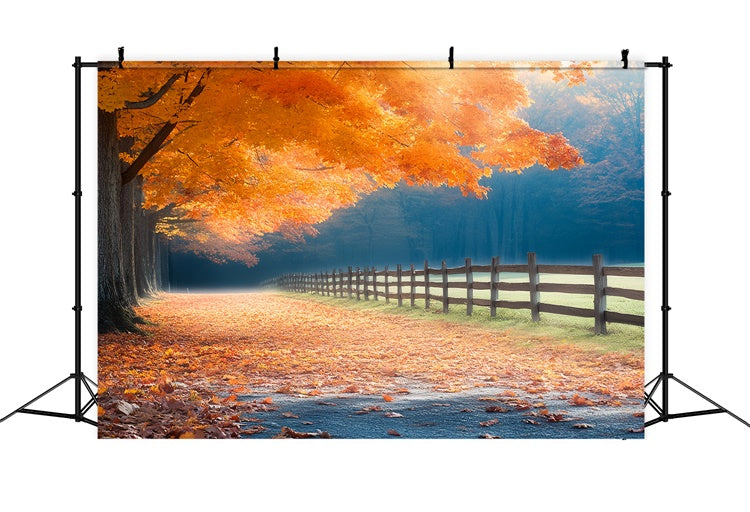 Forest Photography Backdrop Rustic Fence Trail Fall Backdrop UK CSH6-195