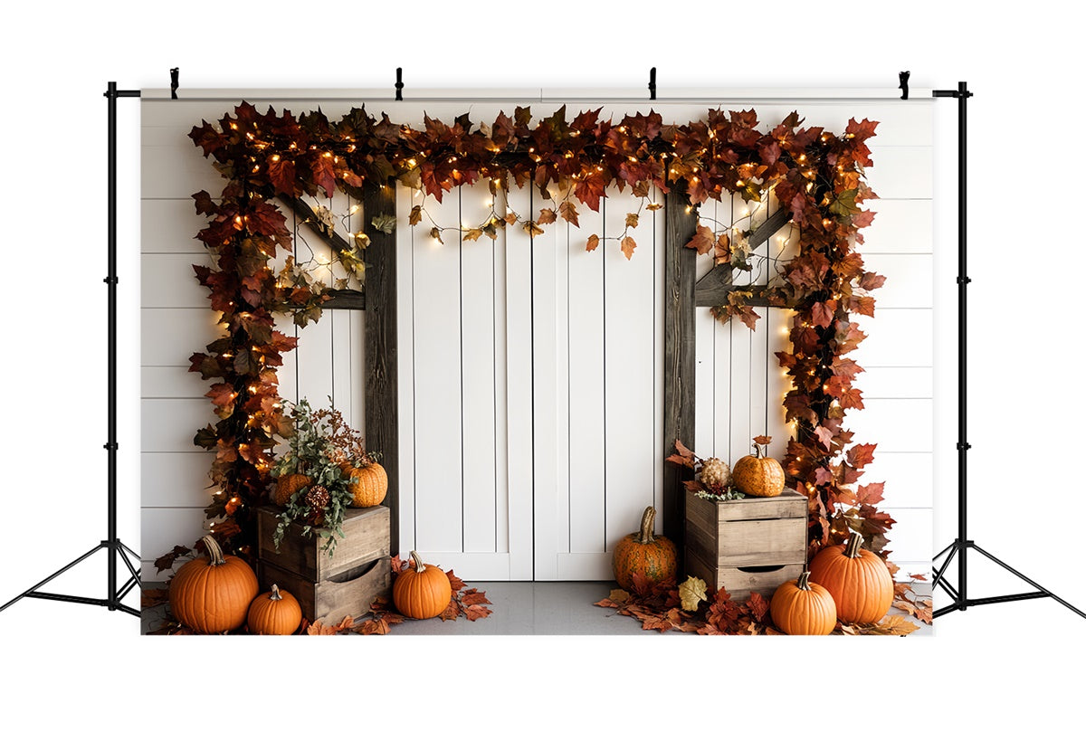 Autumn Photography Backdrops Fall Porch Garland Backdrop UK CSH6-198