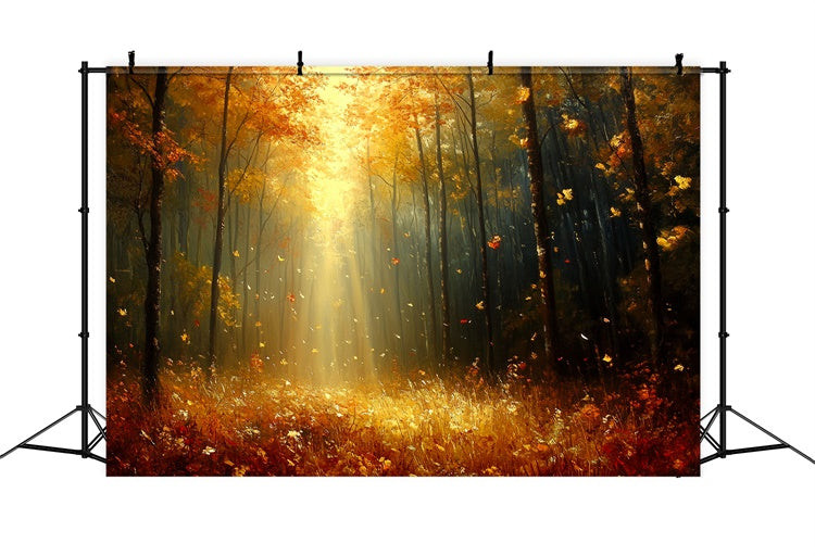 Forest Photography Backdrop Sunlit Woodland Fall Backdrops UK CSH6-208