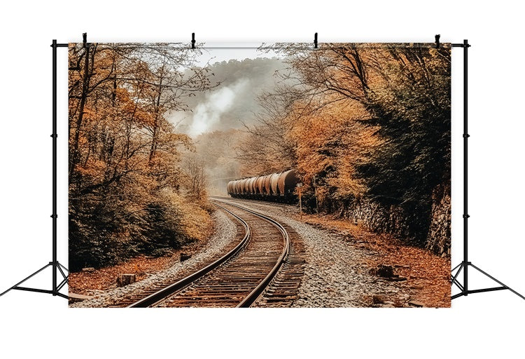 Forest Photo Backdrop Woodland Railway Charm Fall Backdrop UK CSH6-215