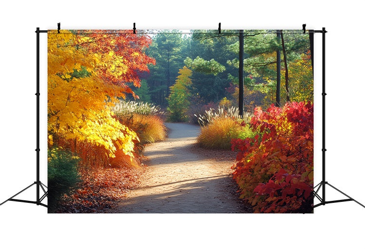 Forest Photo Backdrop Golden Grove Trail Autumn Backdrop UK CSH6-226