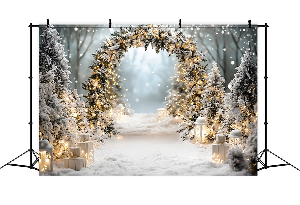 Christmas Backdrop For Photos Winter Wonderland Arch Backdrop UK CSH6-244