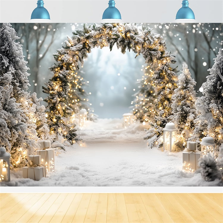 Christmas Backdrop For Photos Winter Wonderland Arch Backdrop UK CSH6-244