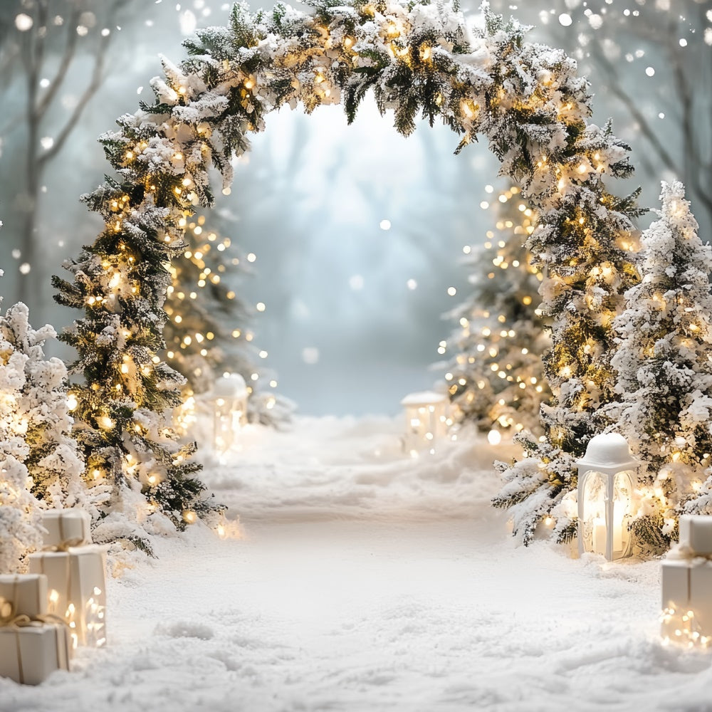 Christmas Backdrop For Photos Winter Wonderland Arch Backdrop UK CSH6-244
