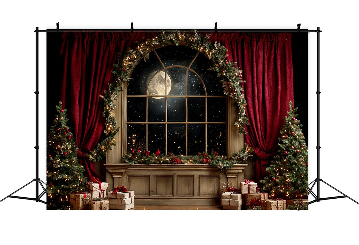 Christmas Photography Backdrops Silent Night Window Backdrop UK CSH6-245