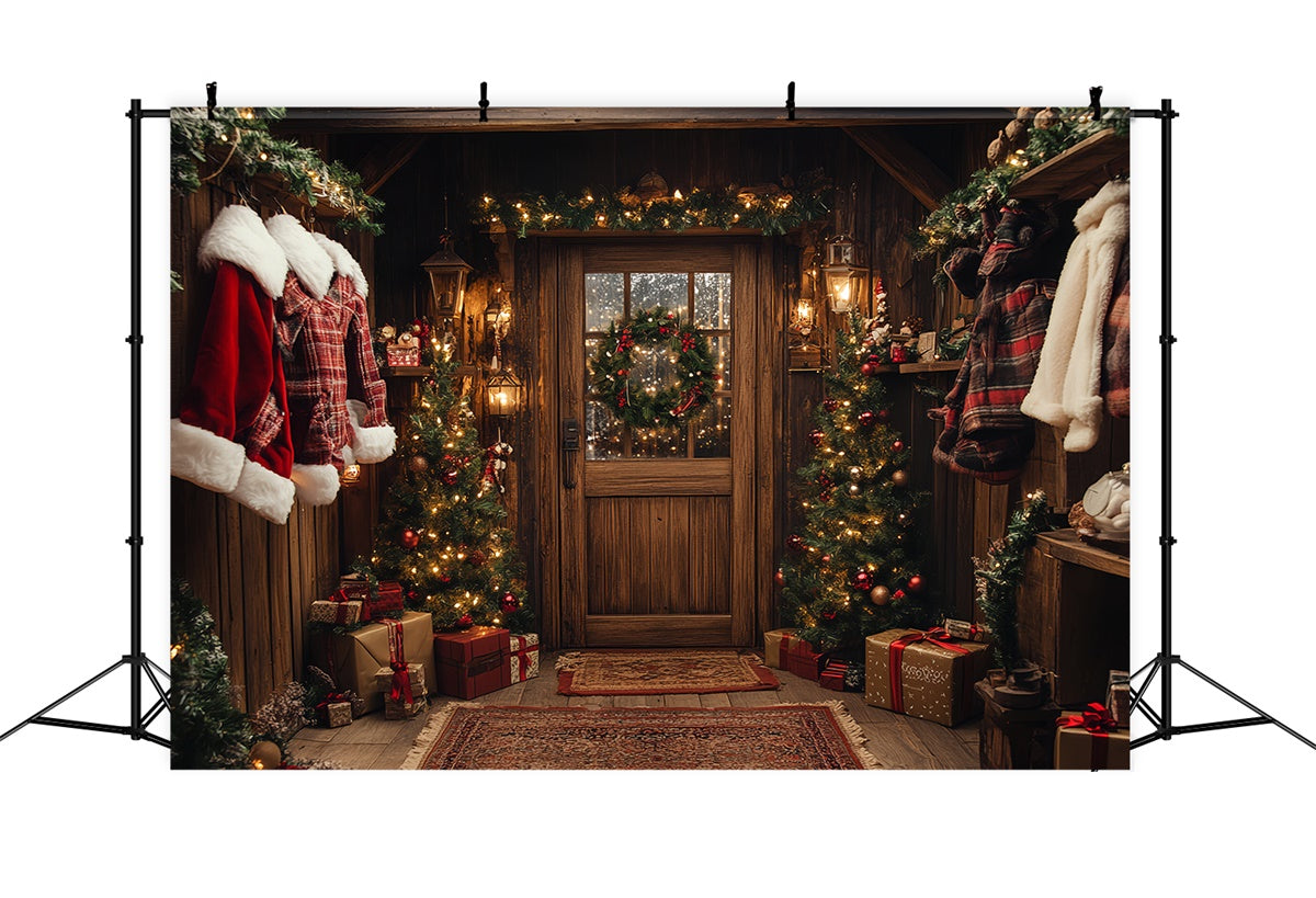 Christmas Backdrop Ideas Rustic Christmas Porch Backdrop UK CSH6-246