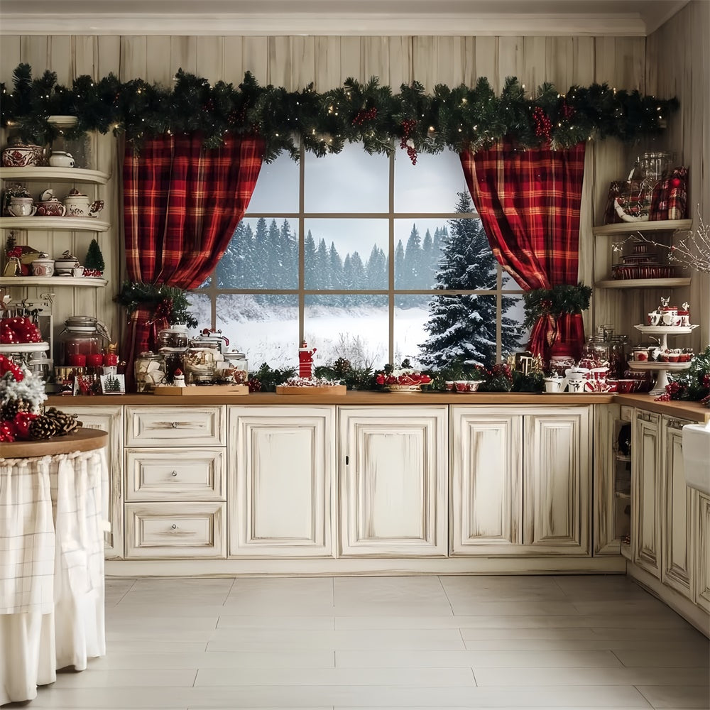 Christmas Backdrops For Photos Rustic Baking Cottage Backdrop UK CSH6-248
