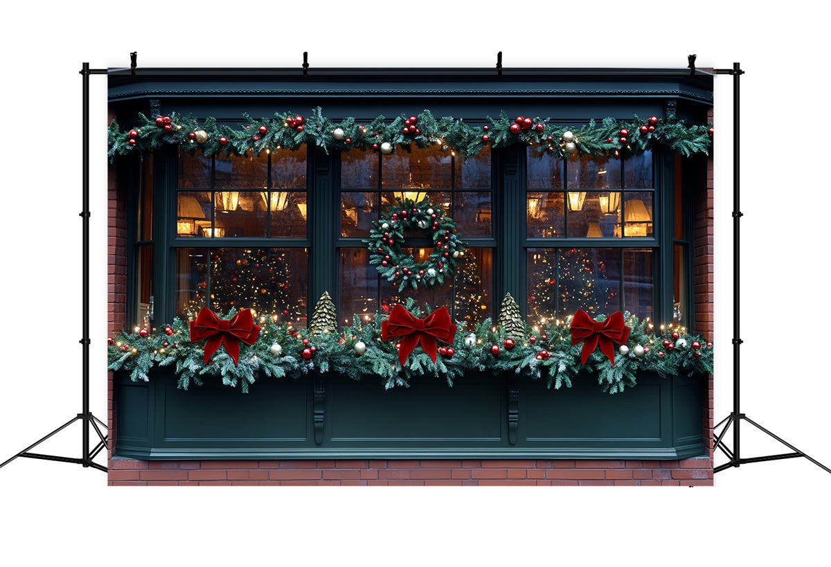 Professional Christmas Backdrops Festive Shop Window Backdrop UK CSH6-251