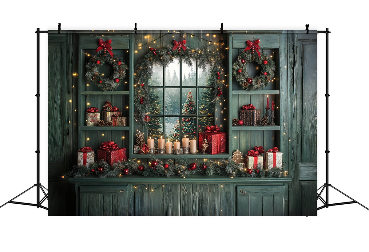 Christmas Photo Backdrops Cozy Christmas Window Backdrop UK CSH6-258