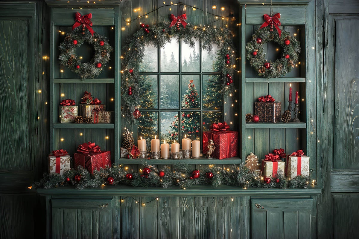 Christmas Photo Backdrops Cozy Christmas Window Backdrop UK CSH6-258