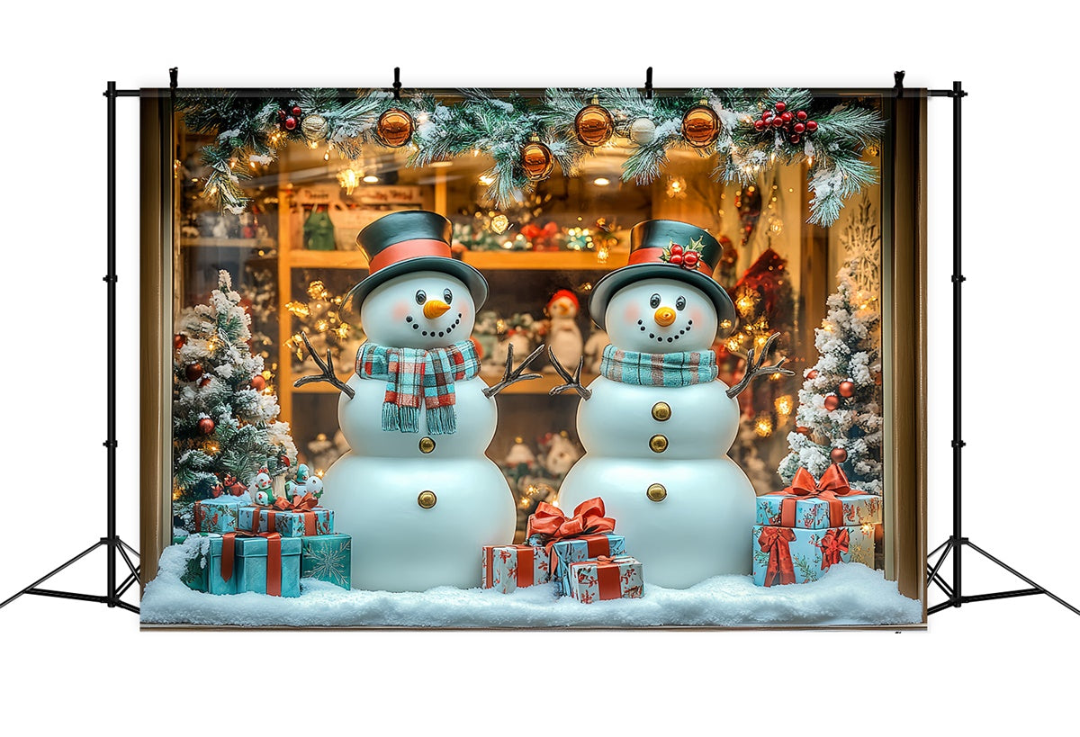 Christmas Backdrop Playful Snowman Display Backdrop UK CSH6-268