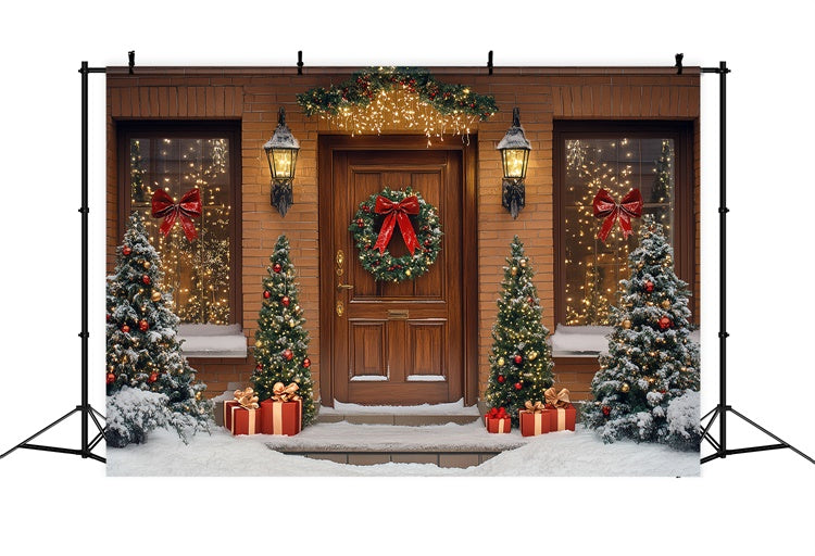 Christmas Backdrops Sale Festive Brick House Backdrop UK CSH6-270
