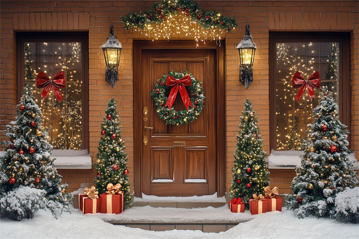 Christmas Backdrops Sale Festive Brick House Backdrop UK CSH6-270