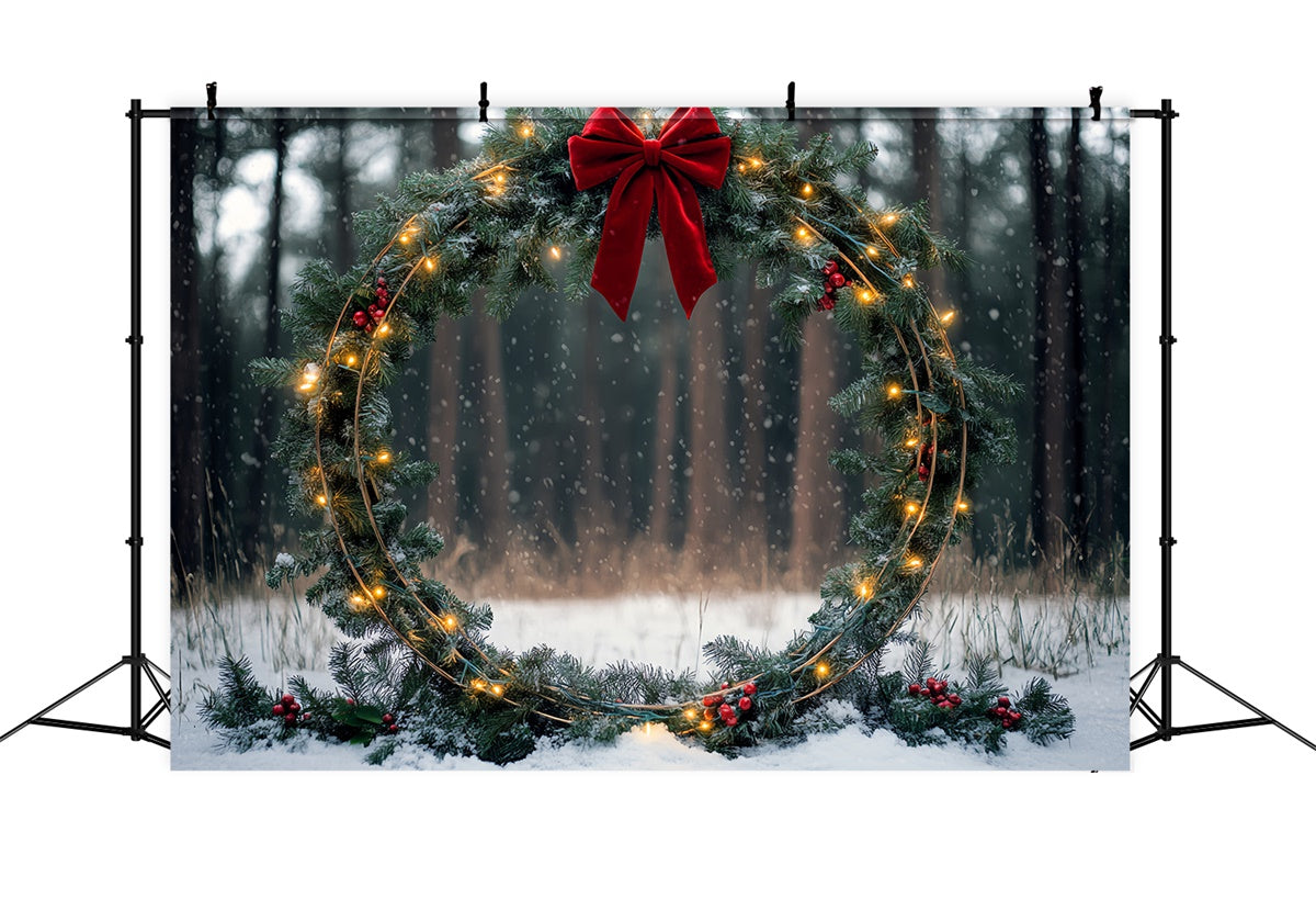 Christmas Photo Backdrop Holiday Wreath Magic Backdrop UK CSH6-271