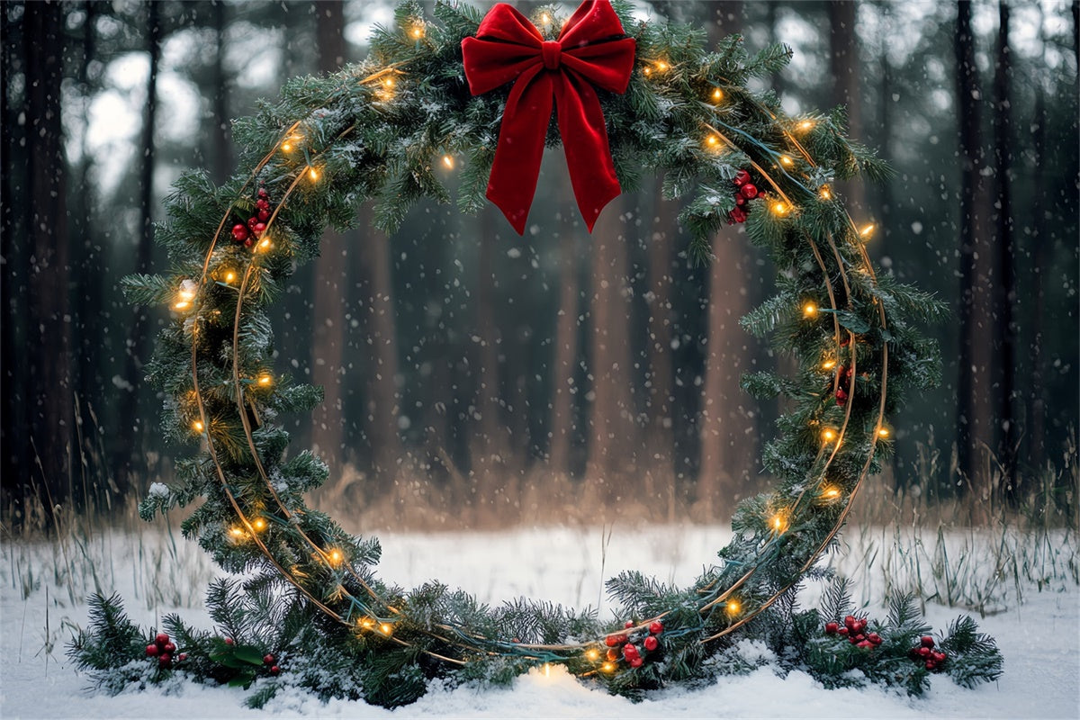 Christmas Photo Backdrop Holiday Wreath Magic Backdrop UK CSH6-271