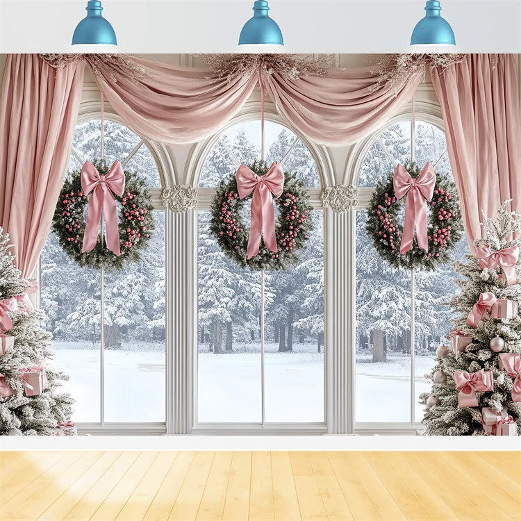 Professional Christmas Backdrops Soft Pink Holiday Backdrop UK CSH6-279