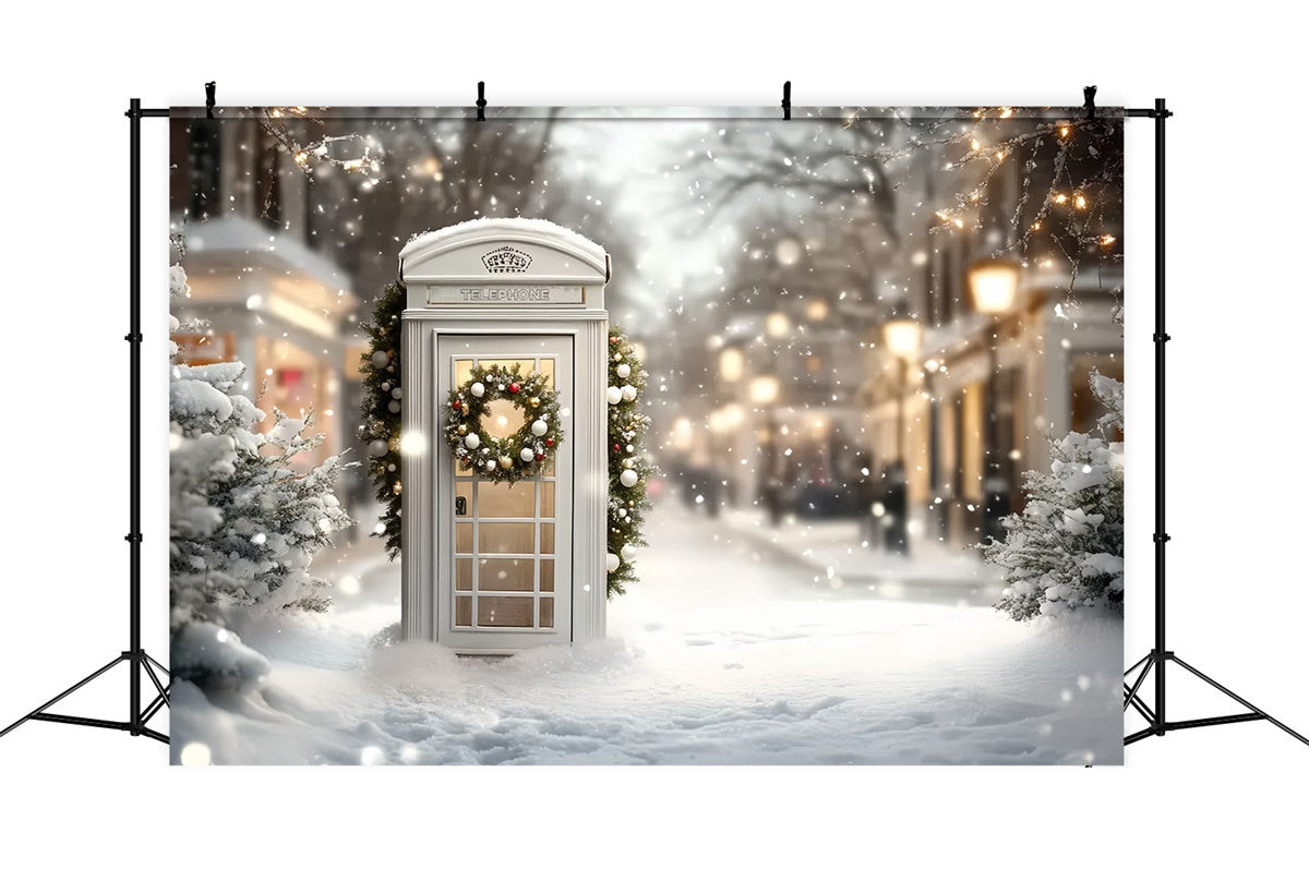 Christmas Backdrop For Photos Festive Street Booth Backdrop UK CSH6-283
