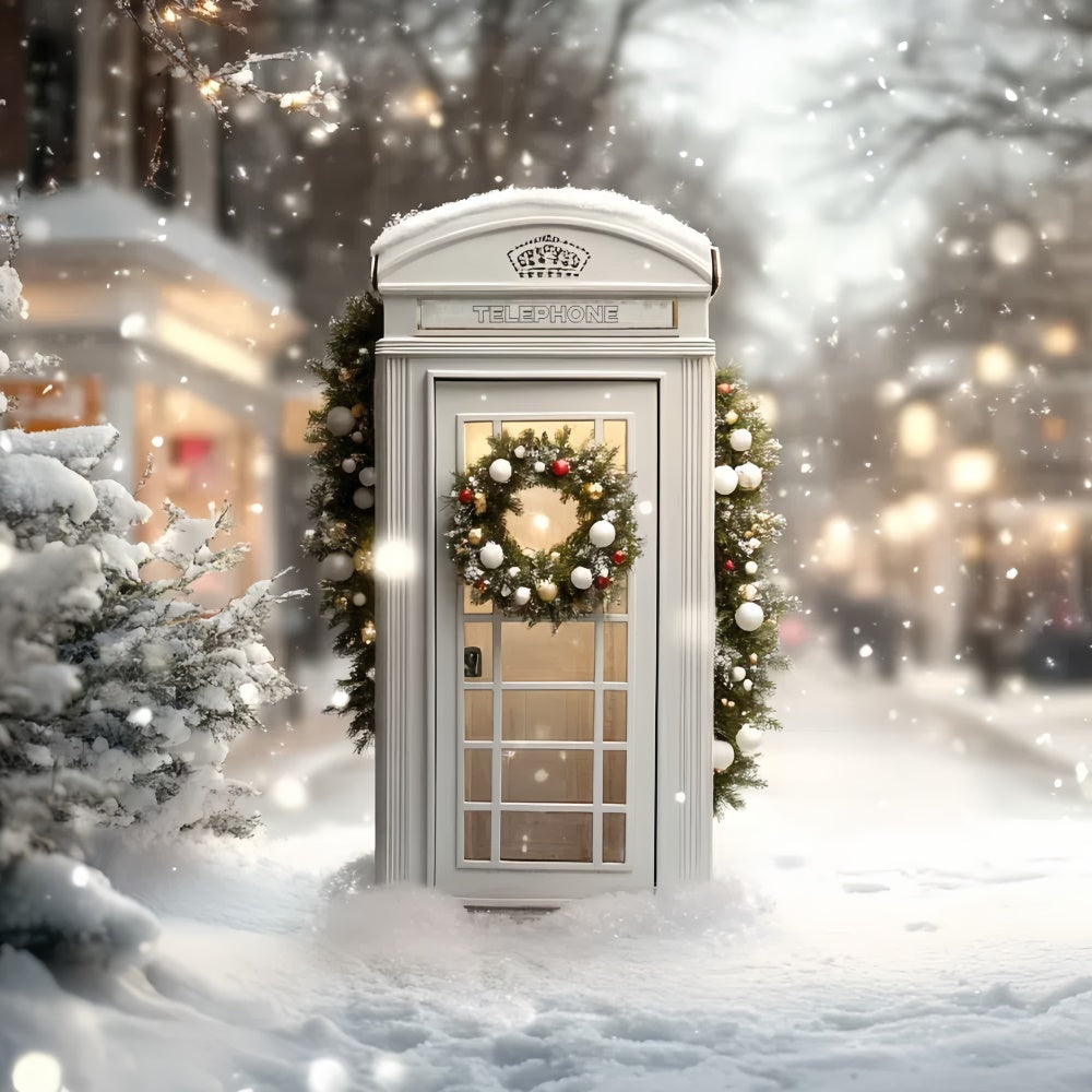 Christmas Backdrop For Photos Festive Street Booth Backdrop UK CSH6-283
