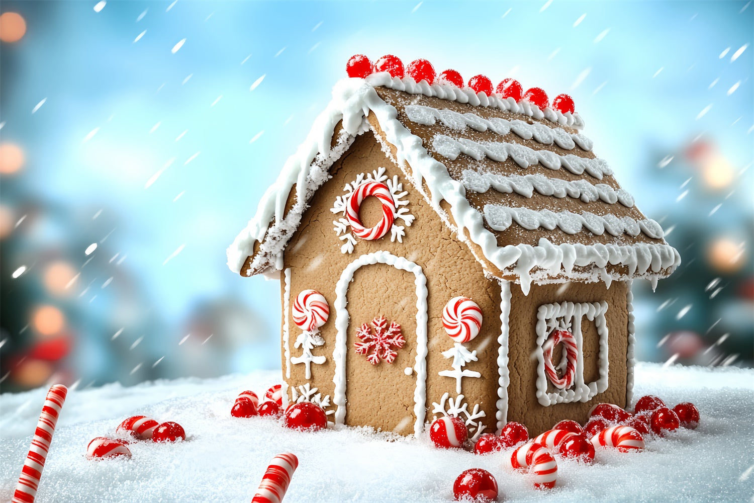 Christmas Photography Backdrops Holiday Sugar House Backdrop UK CSH6-284
