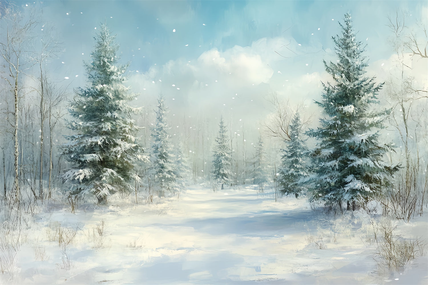 Christmas Backdrops Sale Tranquil Winter Forest Backdrop UK CSH6-286