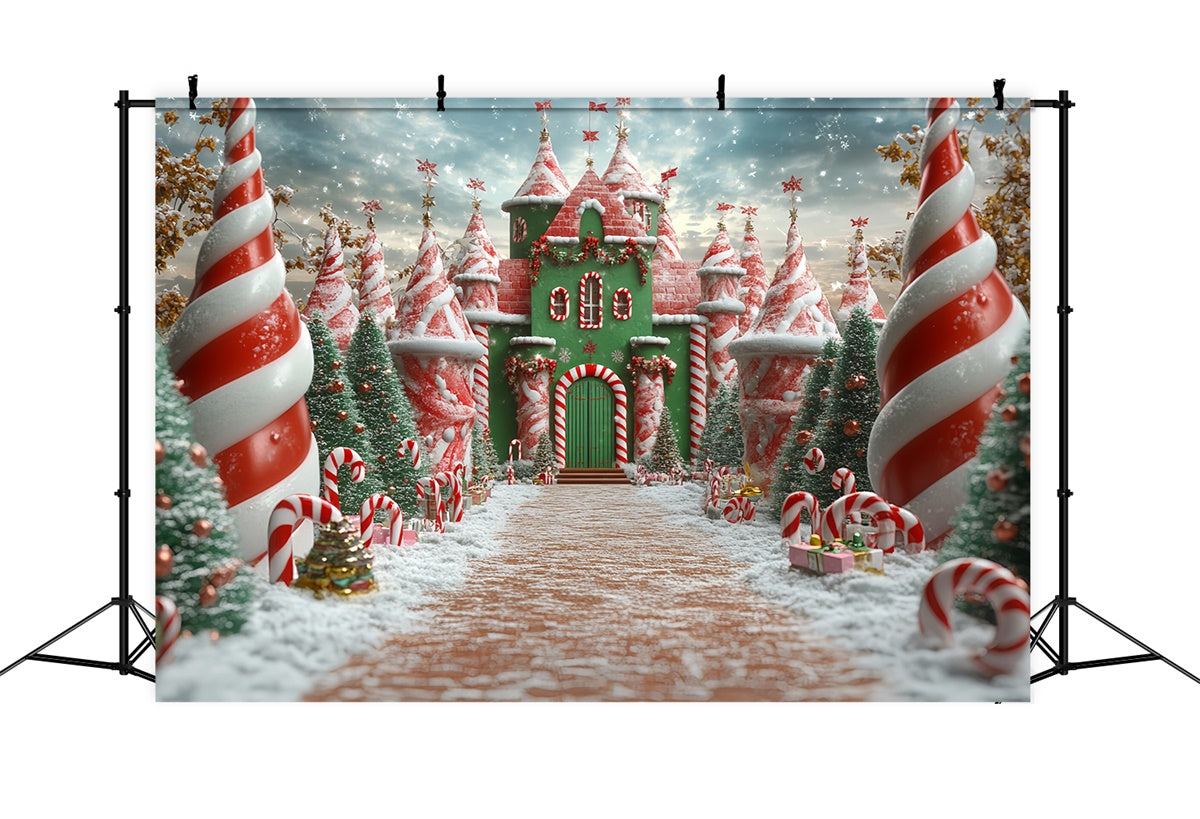 Christmas Backdrops For Photos Candy Cane Kingdom Backdrop UK CSH6-287