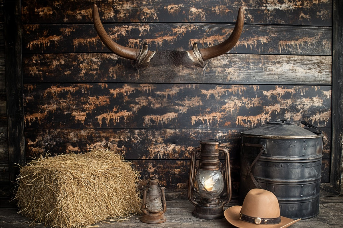 Cake Photography Backdrops Western Cowboy Barn Backdrop UK CSH6-292