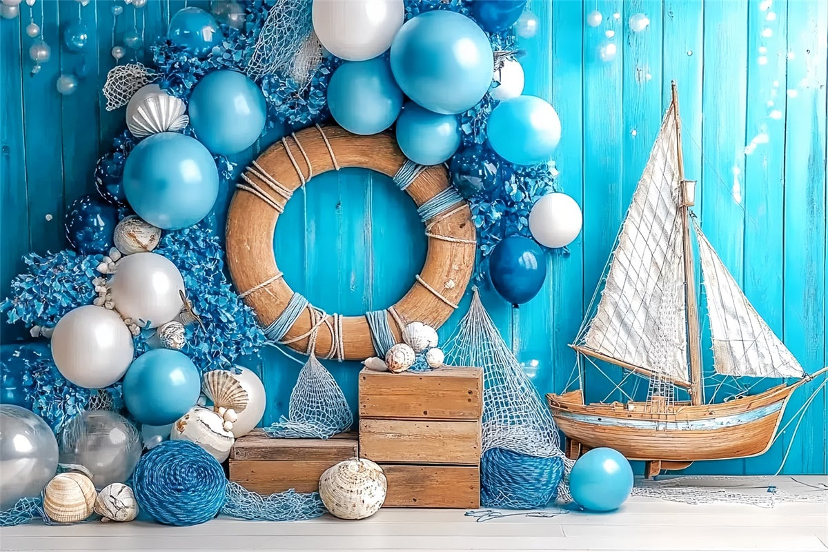 Cake Photography Backdrops Nautical Dreams Balloon Backdrop UK CSH6-298