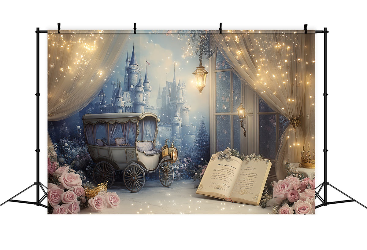 Cake Smash Backdrop Girl Royal Carriage Castle Backdrop UK CSH6-309