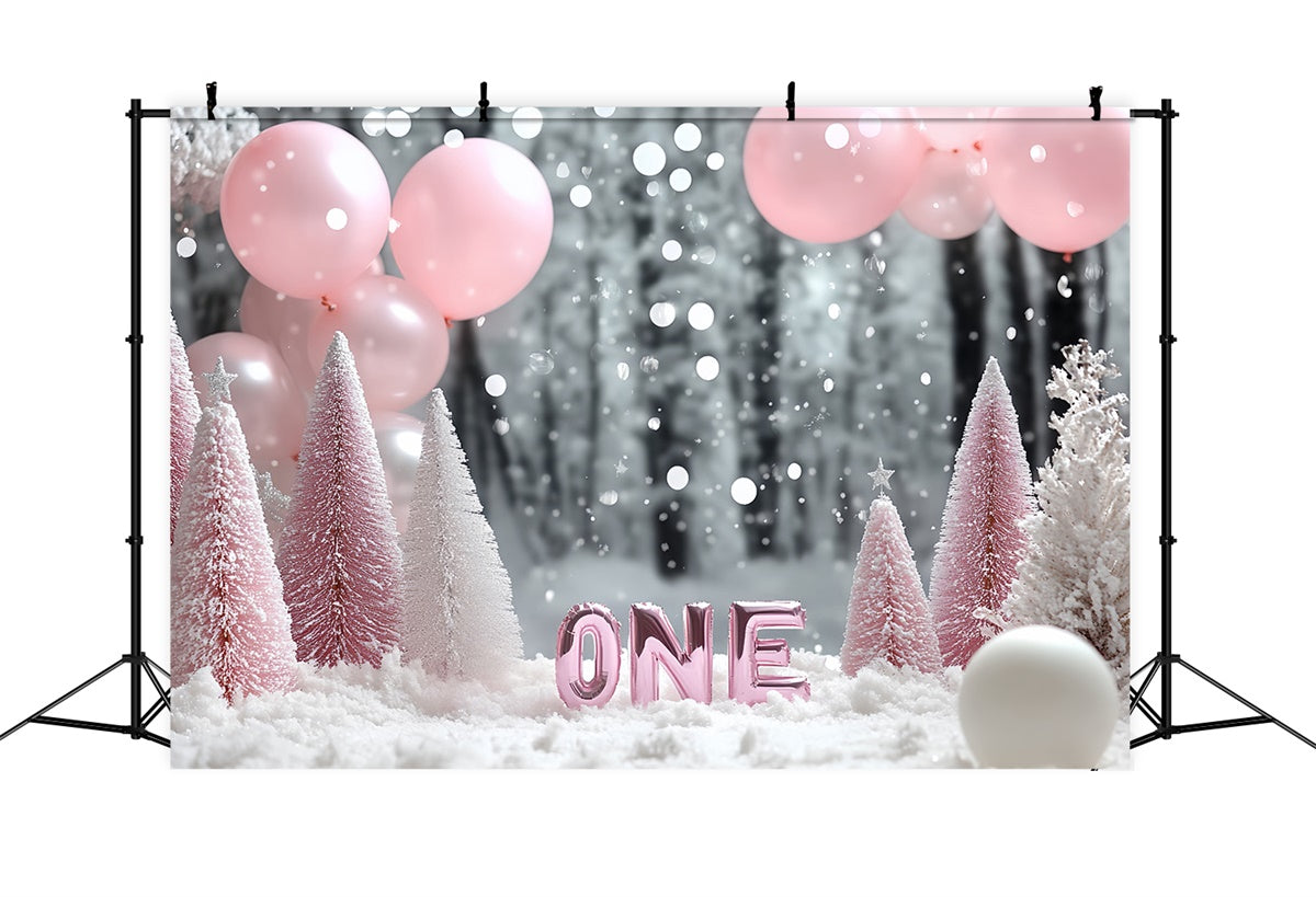1st Birthday Backdrop Icy Wonderland Dream Backdrop UK CSH6-311