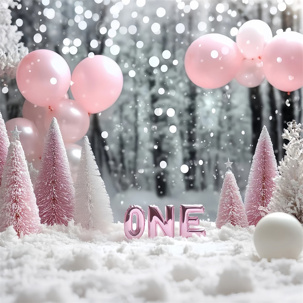 1st Birthday Backdrop Icy Wonderland Dream Backdrop UK CSH6-311