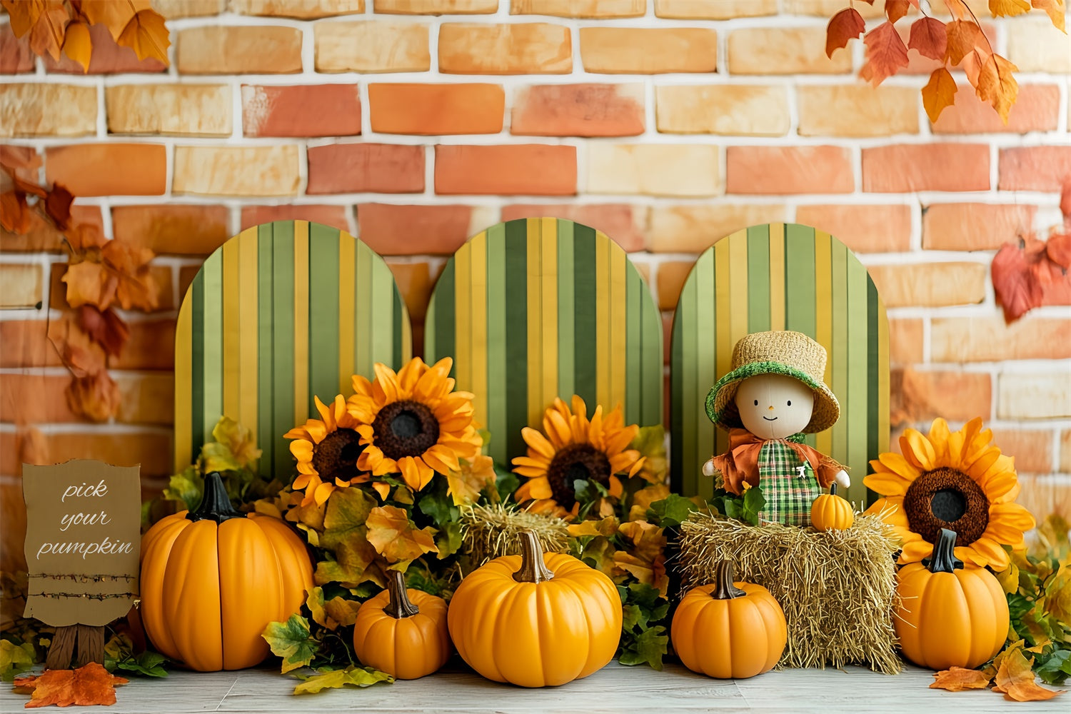 Cake Smash Backdrop Rustic Autumn Bloom Backdrop UK CSH6-316