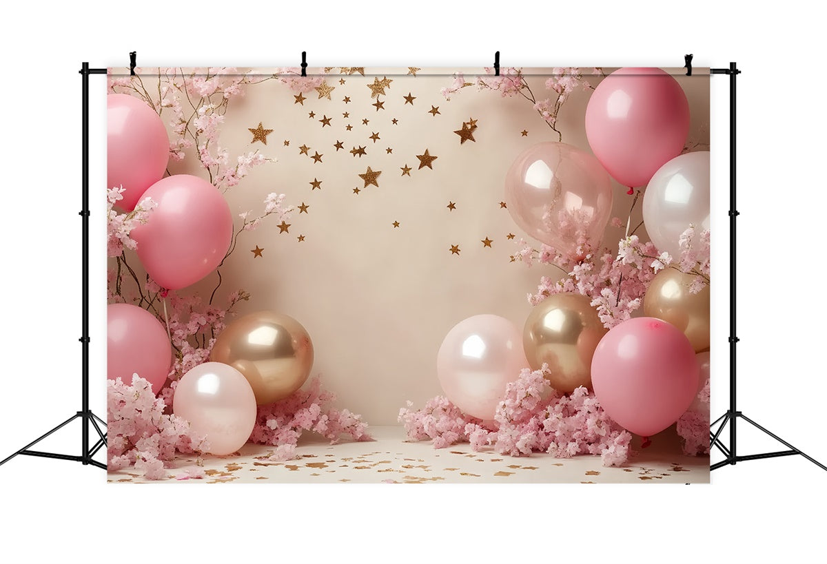 Cake Smash Backdrop Girl Glitter Balloon Garden Backdrop UK CSH6-322