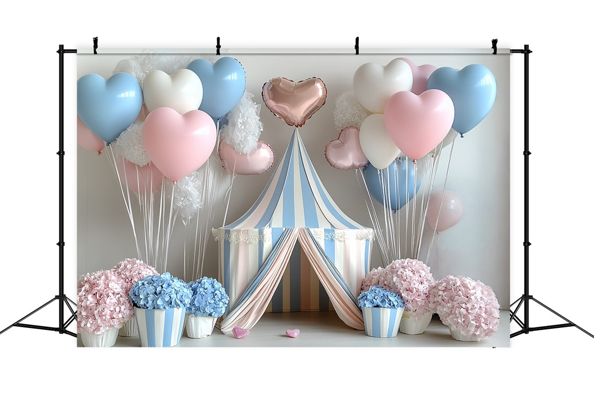 Cake Smash Photography Backdrop Heart Balloon Tent Backdrop UK CSH6-323
