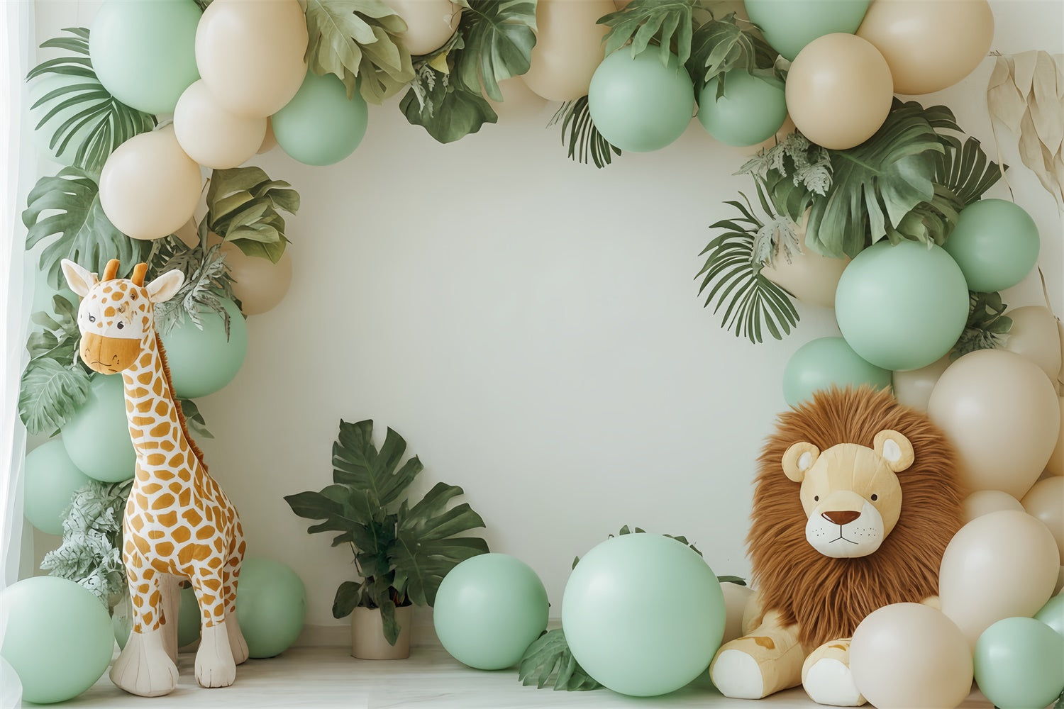 Birthday Photo Backdrop Wild Balloon Safari Backdrop UK CSH6-328