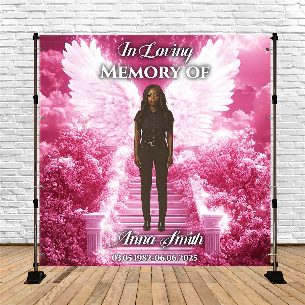 Memorial Backdrop Ideas Pink Heaven Tribute Custom Backdrop UK CSH6-347