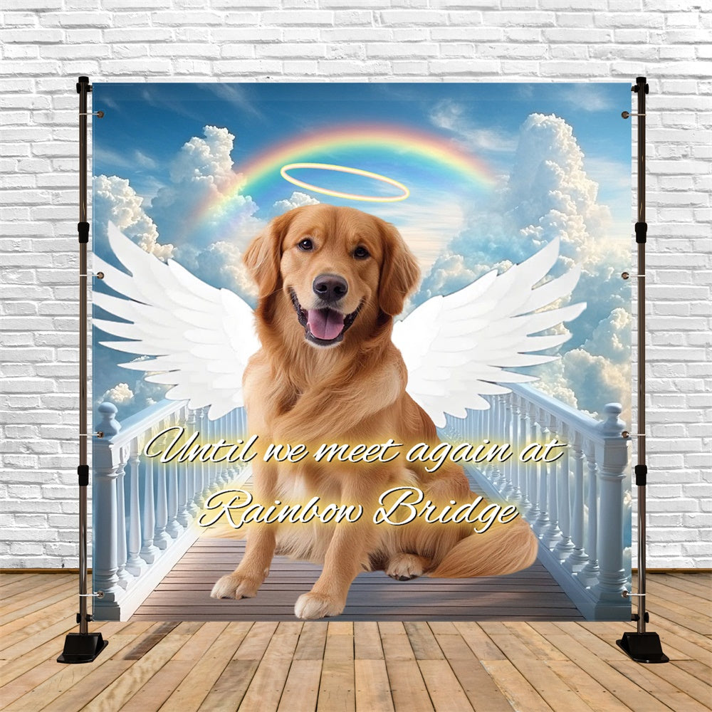 Memorial Backdrops Rainbow Bridge Pup Tribute Custom Backdrop UK CSH6-355