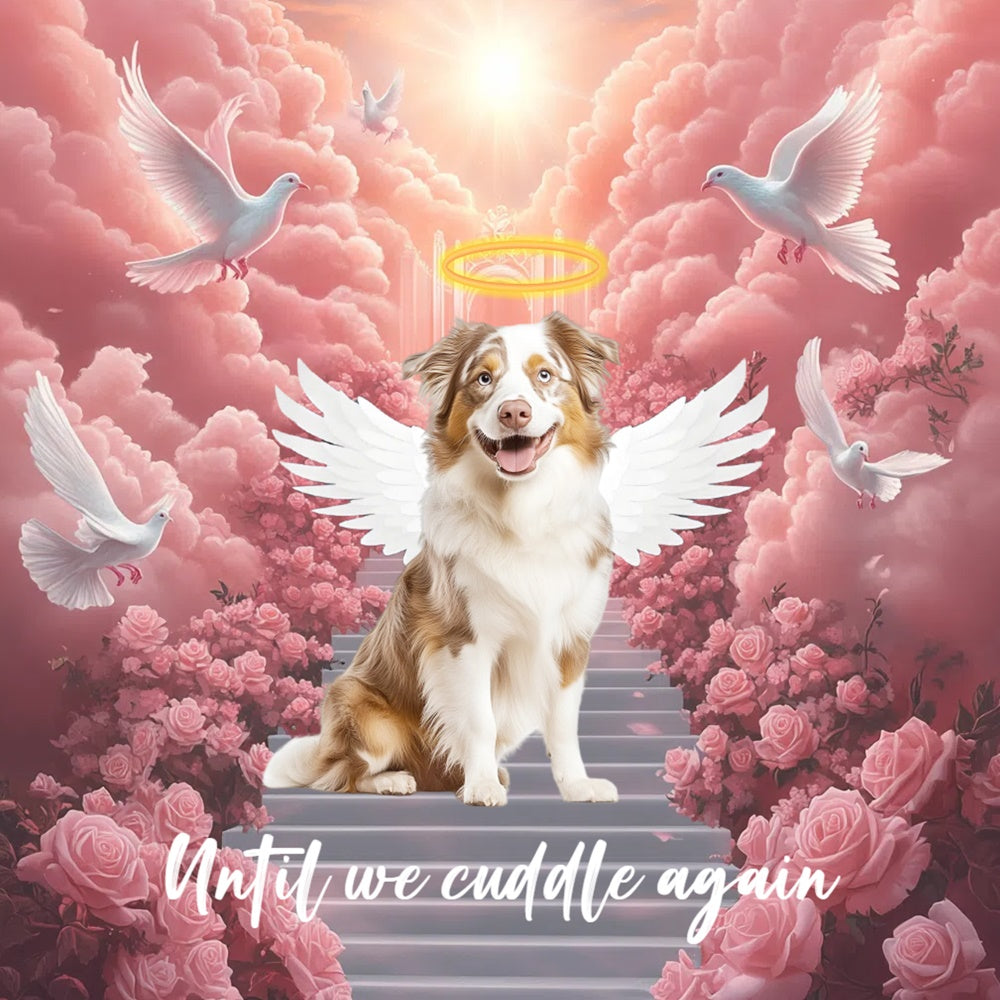 Memorial Backdrop Rose Cloud Puppy Farewell Personalized Backdrop UK CSH6-356