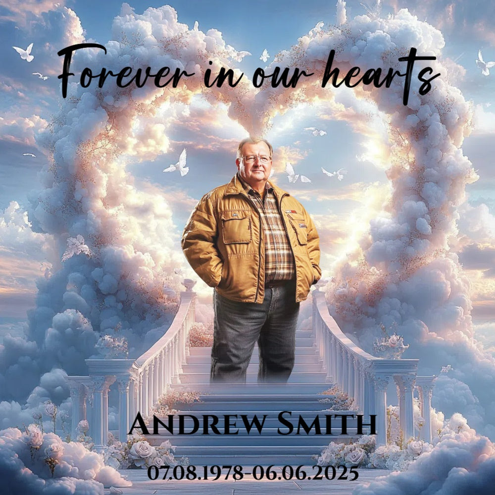 Memorial Backdrop Ideas Dove Sky Cloud Heart Custom Backdrop UK CSH6-357