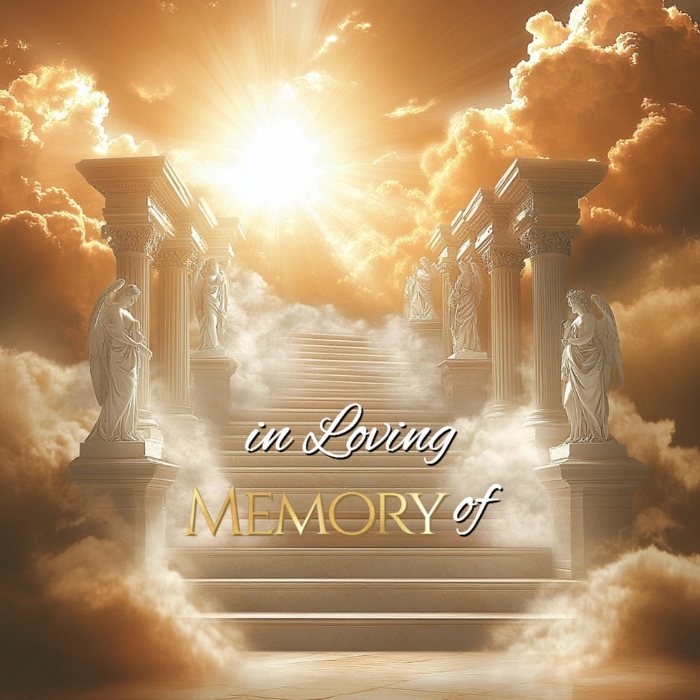 Memorial Backdrop Angelic Light Farewell Personalized Backdrop UK CSH6-359