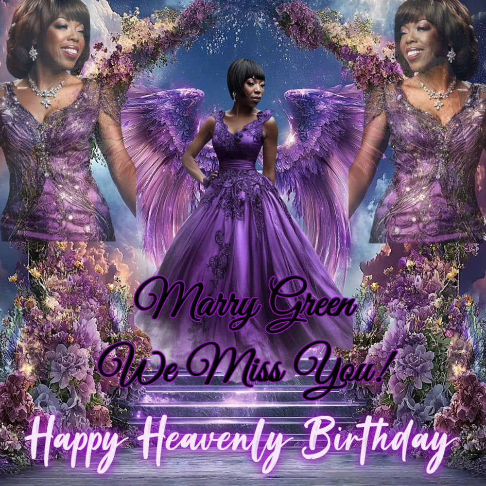 Memorial Backdrop Violet Bloom Birthday Tribute Custom Backdrop UK CSH6-362